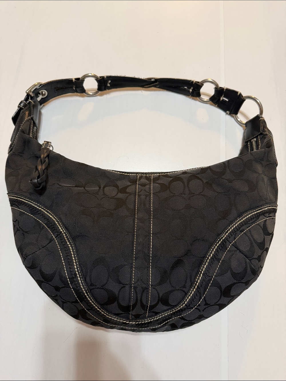 Coach Vintage Soho Shoulder Bag Signature Canvas Black